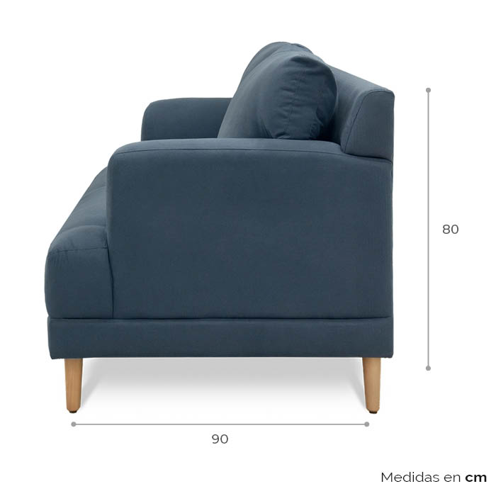 Sofa Tela Azul Oscuro Nuza | Sofá | salas